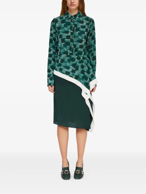 Ferragamo silk asymmetric skirt - Green