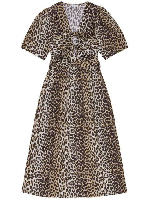 GANNI leopard-print midi dress - Brown - zdjęcie produktu nr 1