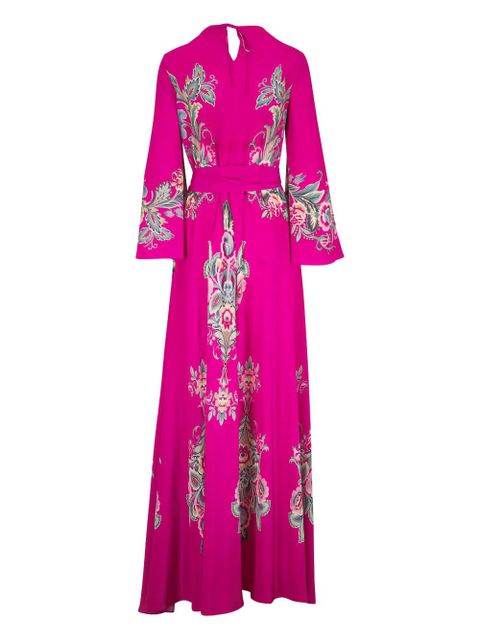 ETRO printed belted maxi dress - Red