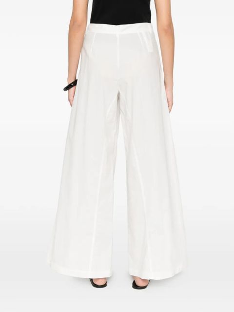 PINKO Canelli embellished-button wide-leg trousers - White