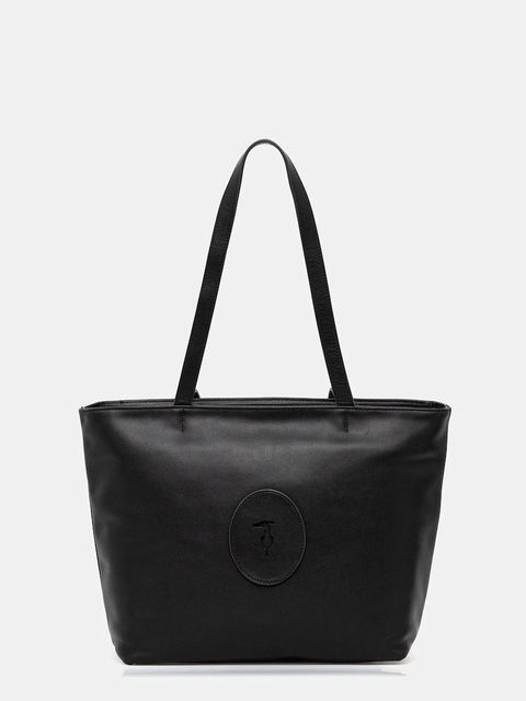 Trussardi torebka skórzana kolor czarny Z644E006025N - zdjęcie produktu nr 1