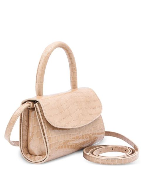 BY FAR mini 2.0 crocodile-effect tote bag - Neutrals