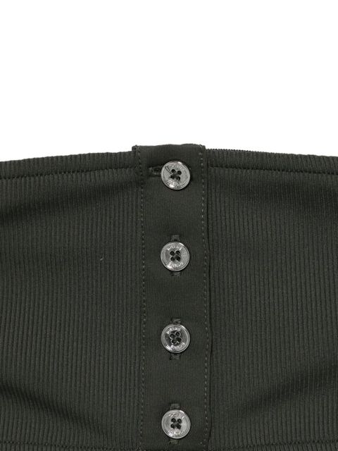 TOTEME ribbed button strapless bikini top - Green