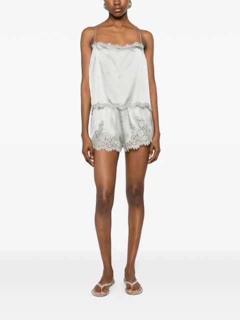 DÔEN Iona lace-trim shorts - Green - zdjęcie produktu nr 2