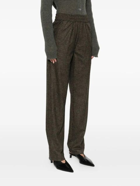 ISABEL MARANT pinstripe elastic-waist tailored trousers - Brown