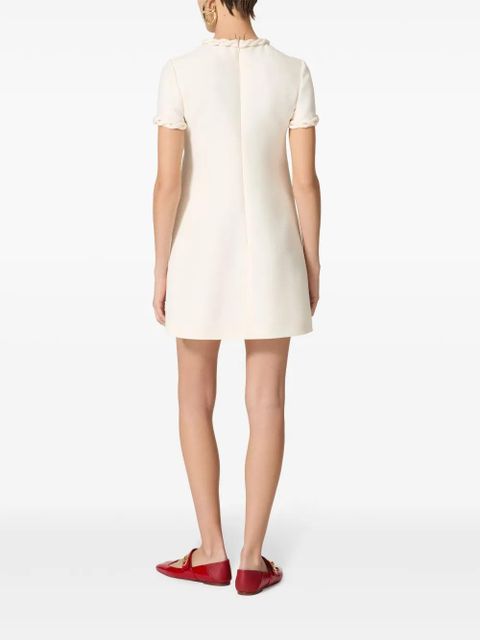 Valentino Garavani Crepe Couture braid-embellished minidress - White