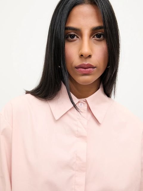 Answear.LAB koszula damska kolor różowy relaxed z kołnierzykiem klasycznym