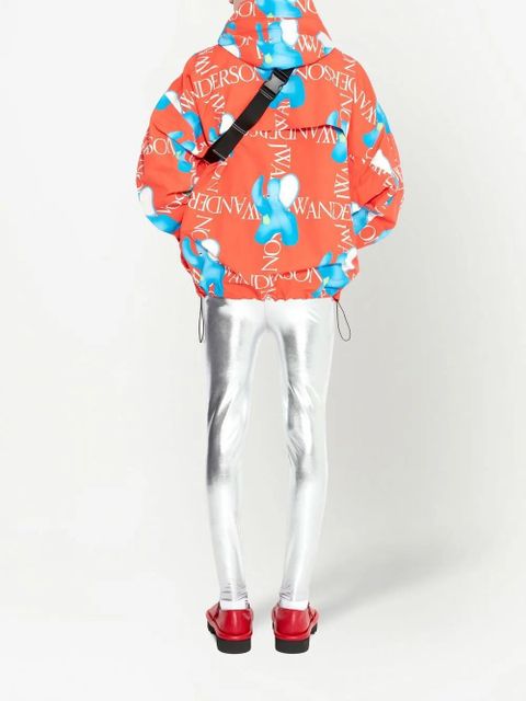 JW Anderson elephant-print oversized hooded jacket - Red