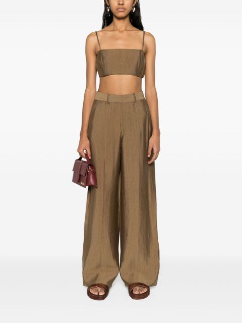 Cult Gaia Tereza square-neck crop top - Brown