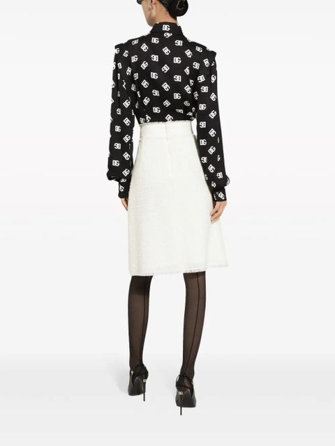 Dolce & Gabbana high-waist tweed skirt - White