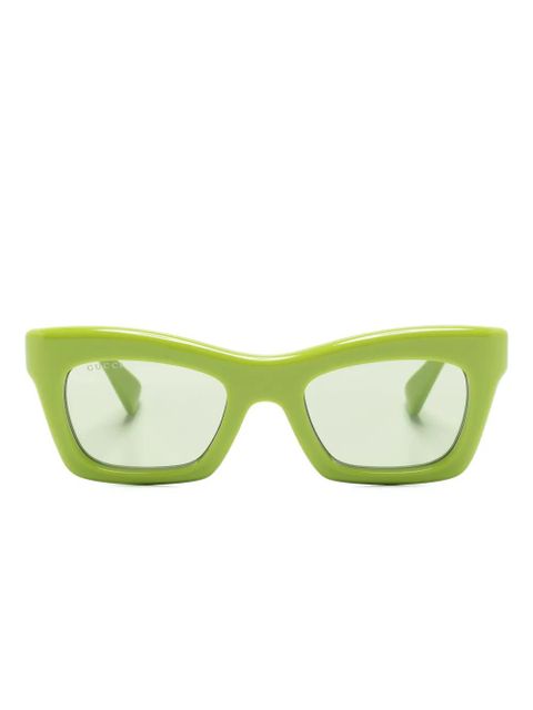 Gucci Eyewear rectangle-frame sunglasses - Green - zdjęcie produktu nr 1