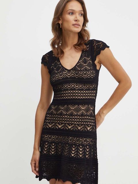 Twinset sukienka kolor czarny mini rozkloszowana 241TT3114