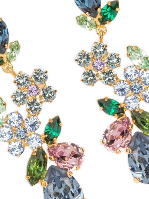 Jennifer Behr Martella floral-crystal earrings - Gold