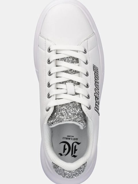 Just Cavalli sneakersy skórzane damskie kolor biały 79RA3SB3ZPB46003