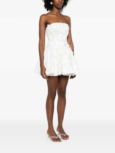 Maje floral-appliqué mini dress - White