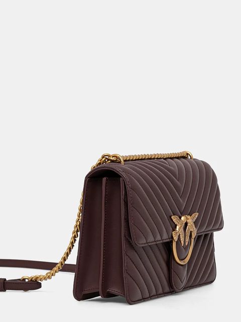 Pinko torebka skórzana kolor fioletowy 100941 A0GK - zdjęcie produktu nr 2