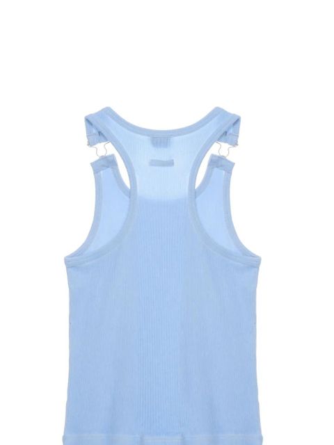 Jean Paul Gaultier ribbed-knit cotton vest - Blue