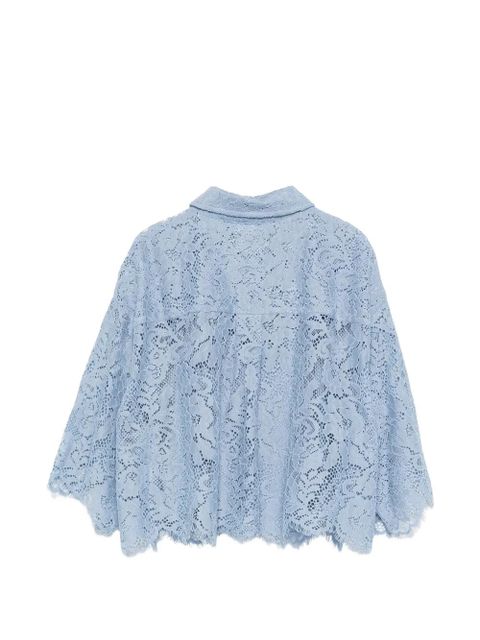 Michael Kors lace-overlay shirt - Blue - zdjęcie produktu nr 2
