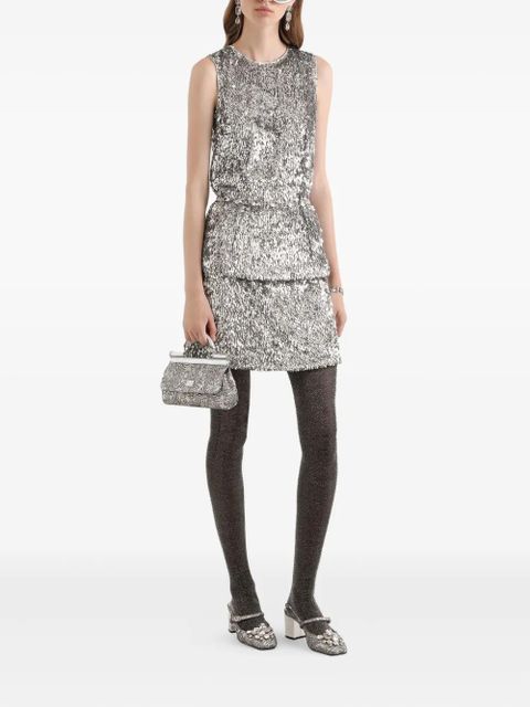 Dolce & Gabbana sequined mini skirt - Silver - zdjęcie produktu nr 2