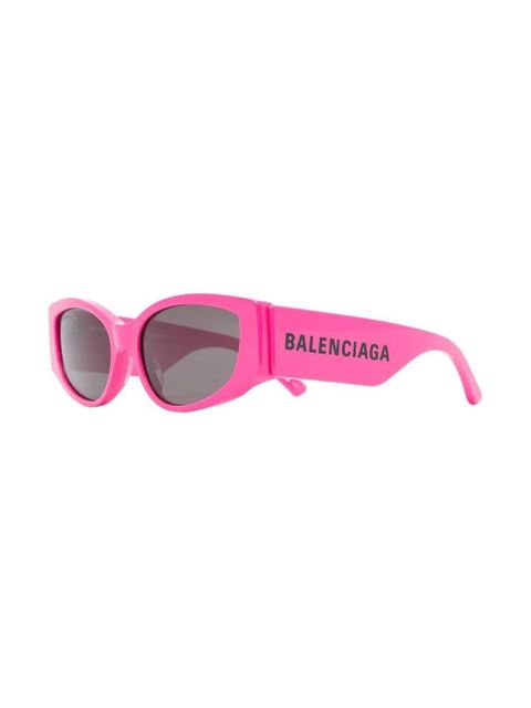 Balenciaga Eyewear logo-print rectangle-frame sunglasses - Pink