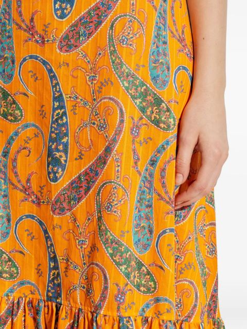 ETRO paisley-pattern ruffled maxi dress - Orange