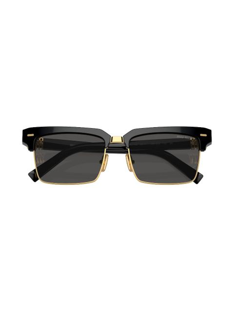 Miu Miu Eyewear logo-lettering square-frame sunglasses - Black - zdjęcie produktu nr 2