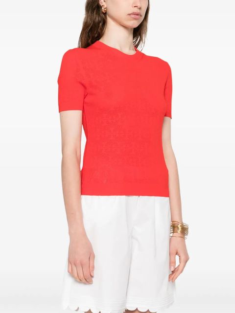 Tory Burch monogram short sleeve T-shirt - Red - zdjęcie produktu nr 2