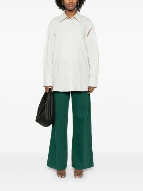 Christopher Esber striped long-sleeve shirt - Green - zdjęcie produktu nr 2