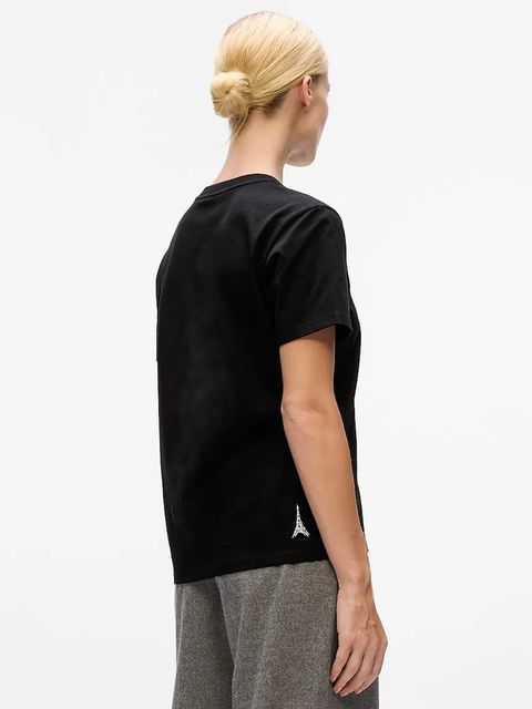 Karl Lagerfeld t-shirt bawełniany damski kolor czarny A4W17087