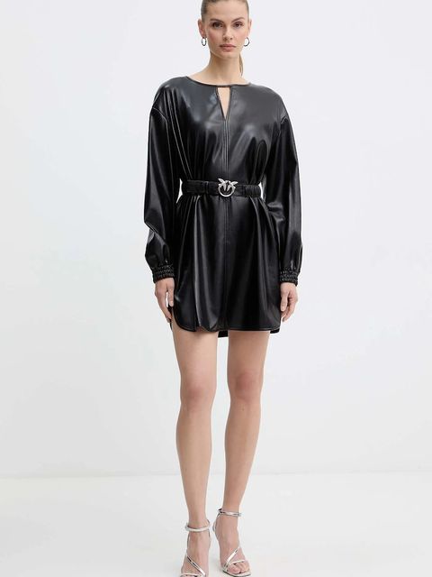 Pinko sukienka kolor czarny mini oversize 105587 A2P4 - zdjęcie produktu nr 2