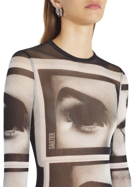 Jean Paul Gaultier printed long-sleeve top - Brown