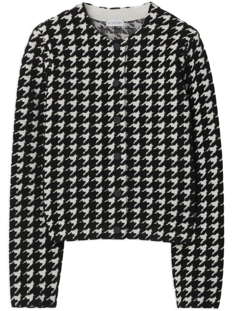 Burberry houndstooth-pattern crew-neck jumper - Black - zdjęcie produktu nr 1