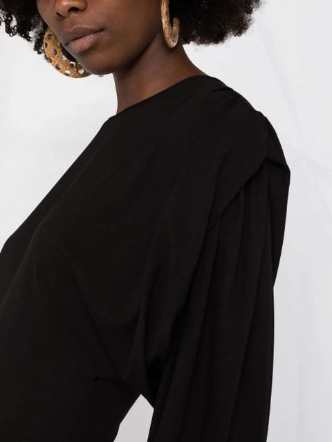 The Attico gathered-sleeve detail dress - Black