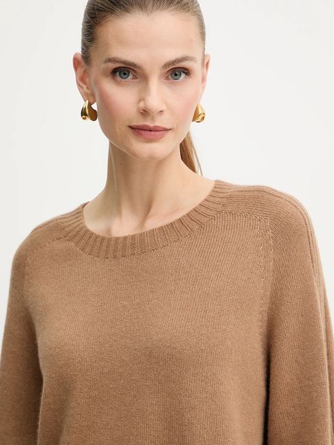 Liu Jo sweter z dodatkiem wełny damski kolor brązowy MF5444 MS76L