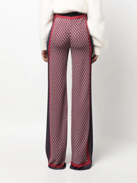 Balmain PB monogram-print knitted trousers - Blue