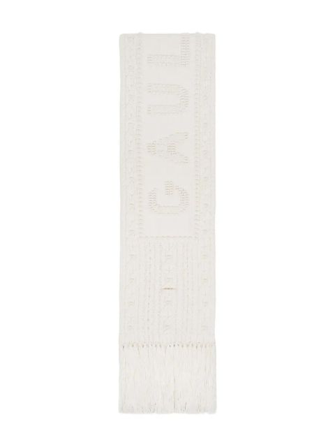 Jean Paul Gaultier Je T'aime aran-knitted fringed scarf - White - zdjęcie produktu nr 1