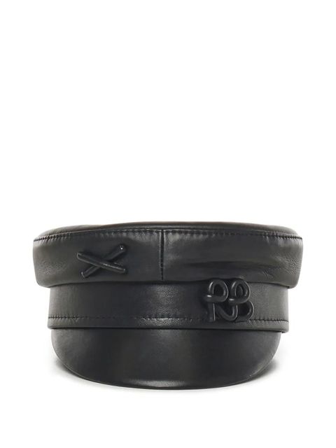 Ruslan Baginskiy leather cross-detail hat - Black - zdjęcie produktu nr 1