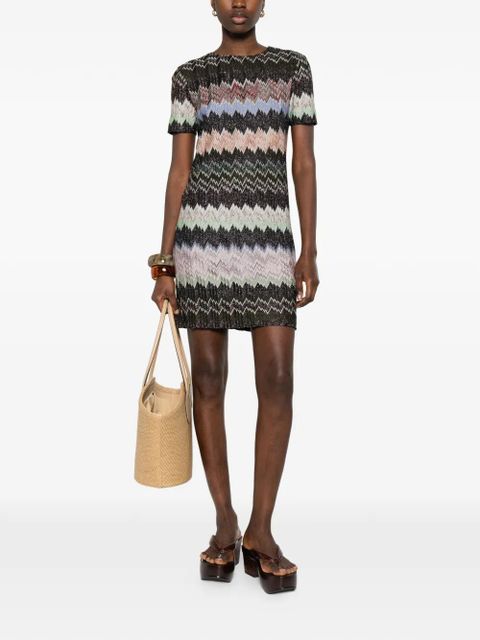 Missoni zigzag short-sleeve mini dress - Black - zdjęcie produktu nr 2