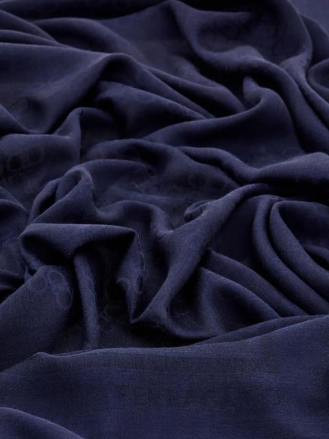 Ferragamo jacquard fringed gancini scarf - Blue