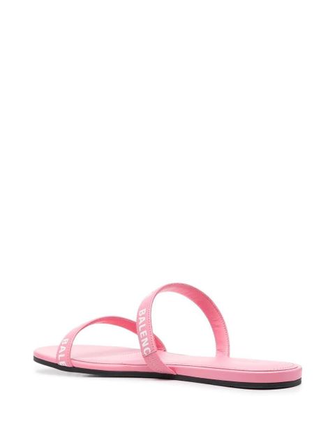 Balenciaga double logo-strap slides - Pink