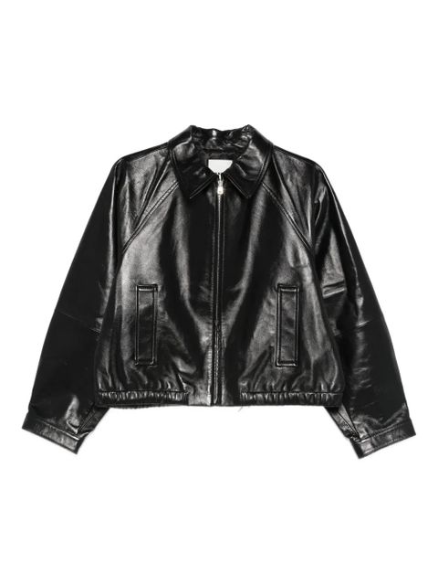 SANDRO zip leather jacket - Black - zdjęcie produktu nr 1