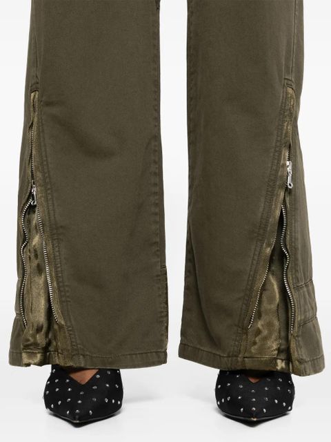 Blumarine satin-insert cargo trousers - Green