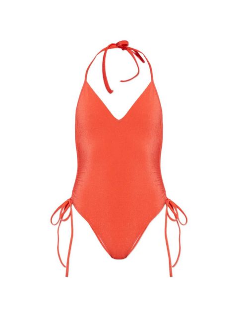 Balmain halterneck side-tie swimsuit - Orange - zdjęcie produktu nr 1