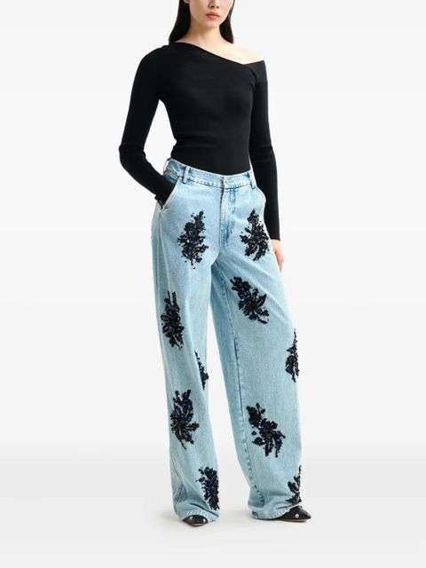 Essentiel Antwerp Icie sequin bead embellished jeans - Blue