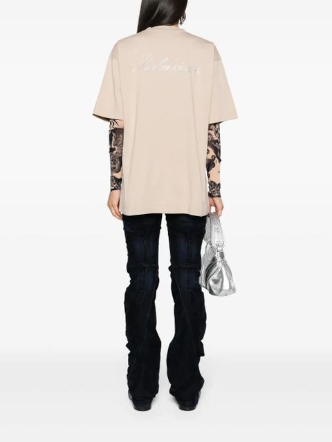 Balenciaga rhinestoned cotton T-shirt - Neutrals