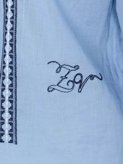 Zadig&Voltaire embroidered long-sleeves blouse - Blue