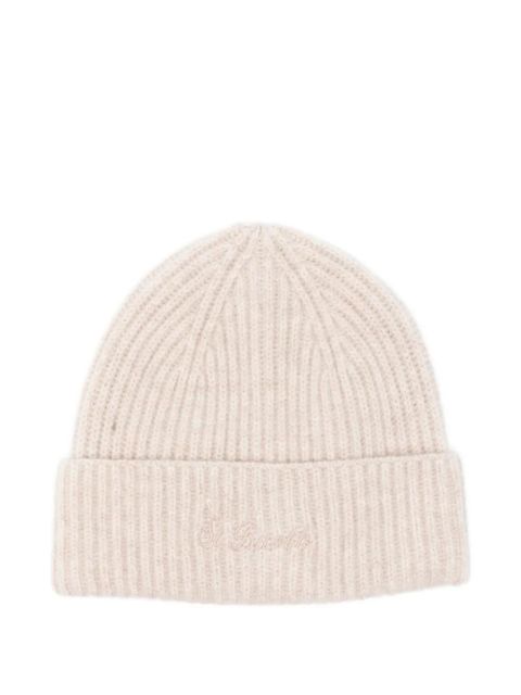 MC2 Saint Barth Moss ribbed-logo beanie hat - Neutrals - zdjęcie produktu nr 1