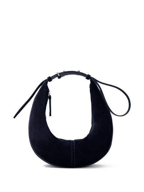 Proenza Schouler Slide crescent-shaped suede shoulder bag - Blue