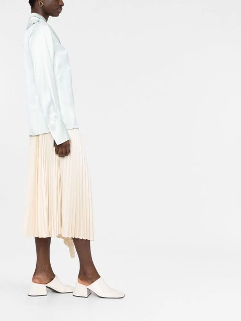 Jil Sander asymmetric silk blouse - Green