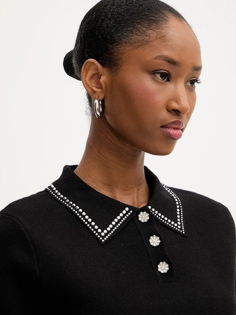 Morgan sweter damski kolor czarny lekki MAP